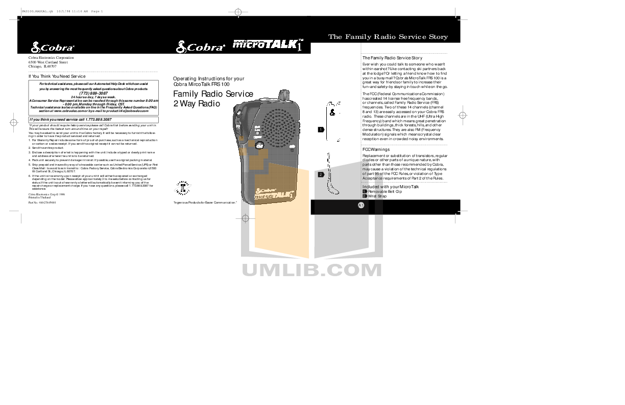 pdf for Cobra 2-way Radio 19 Ultra III manual