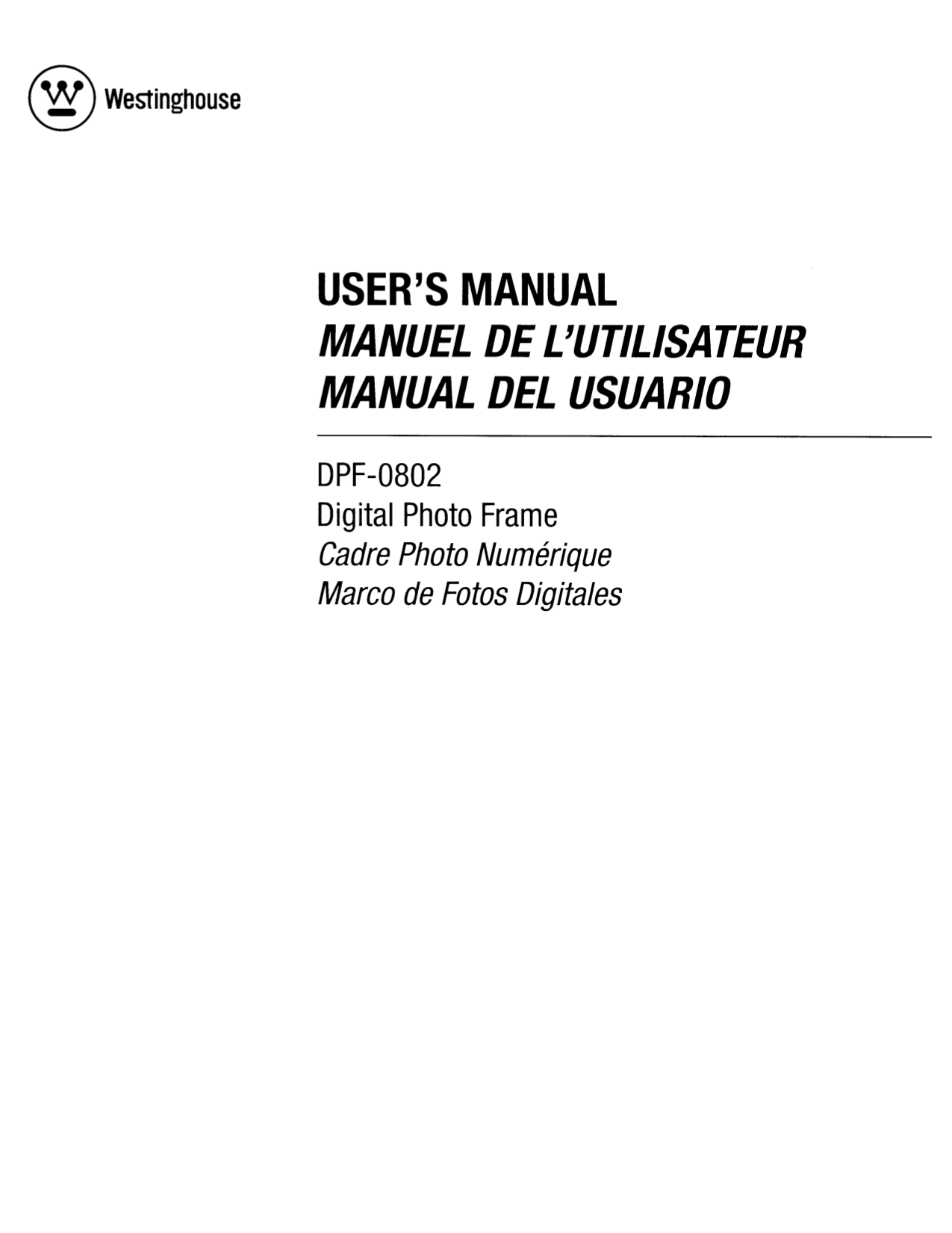 westinghouse dpf 0802 manual Download free pdf for westinghouse dpf-0802 digital photo frame manual.