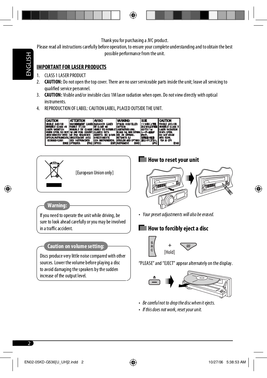 PDF manual for JVC Car Receiver KD-AR480