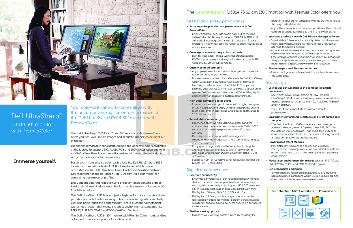 ... Dell Monitor UltraSharp 3007WFP-HC pdf page preview
