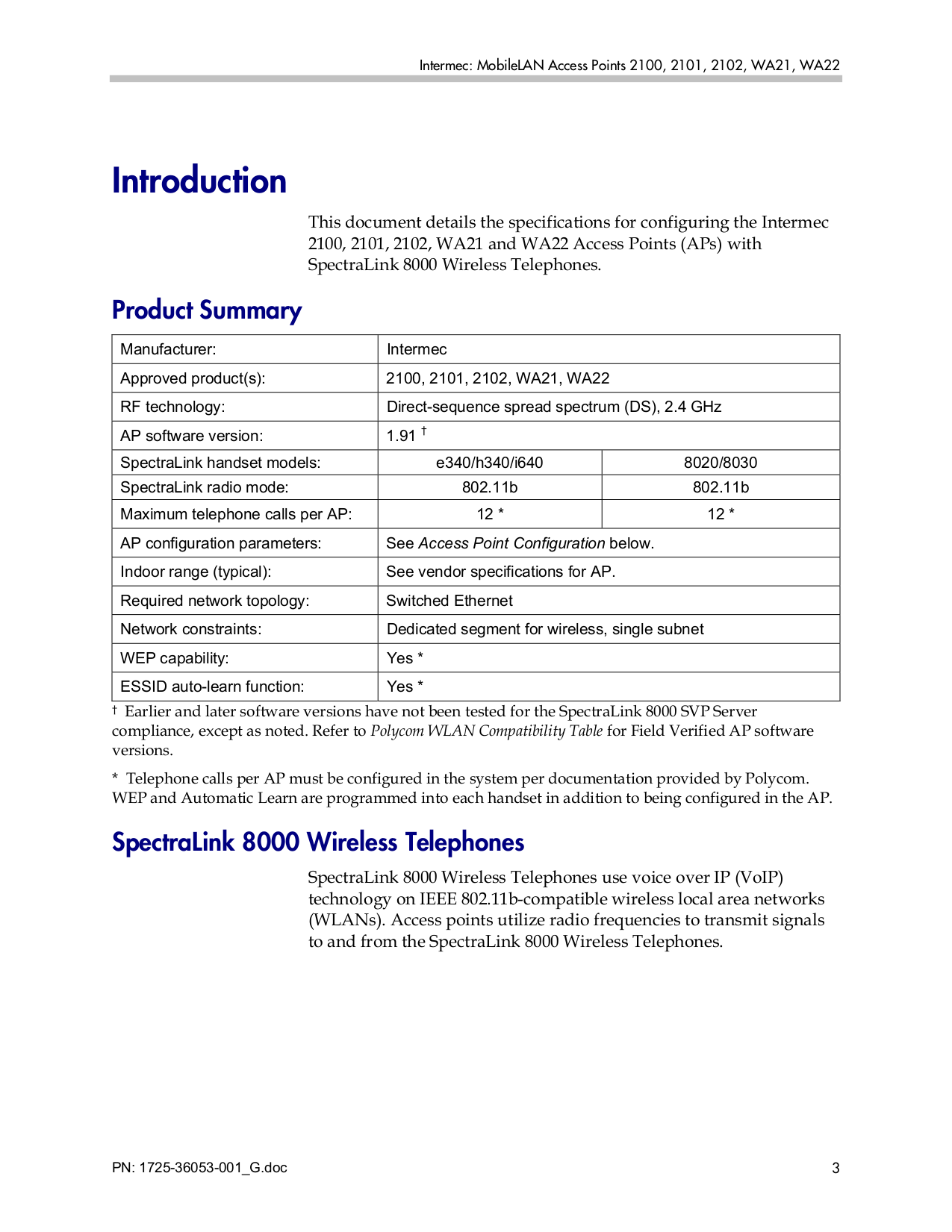 ... Intermec Other MobileLAN 2100 Access Point pdf page preview ...