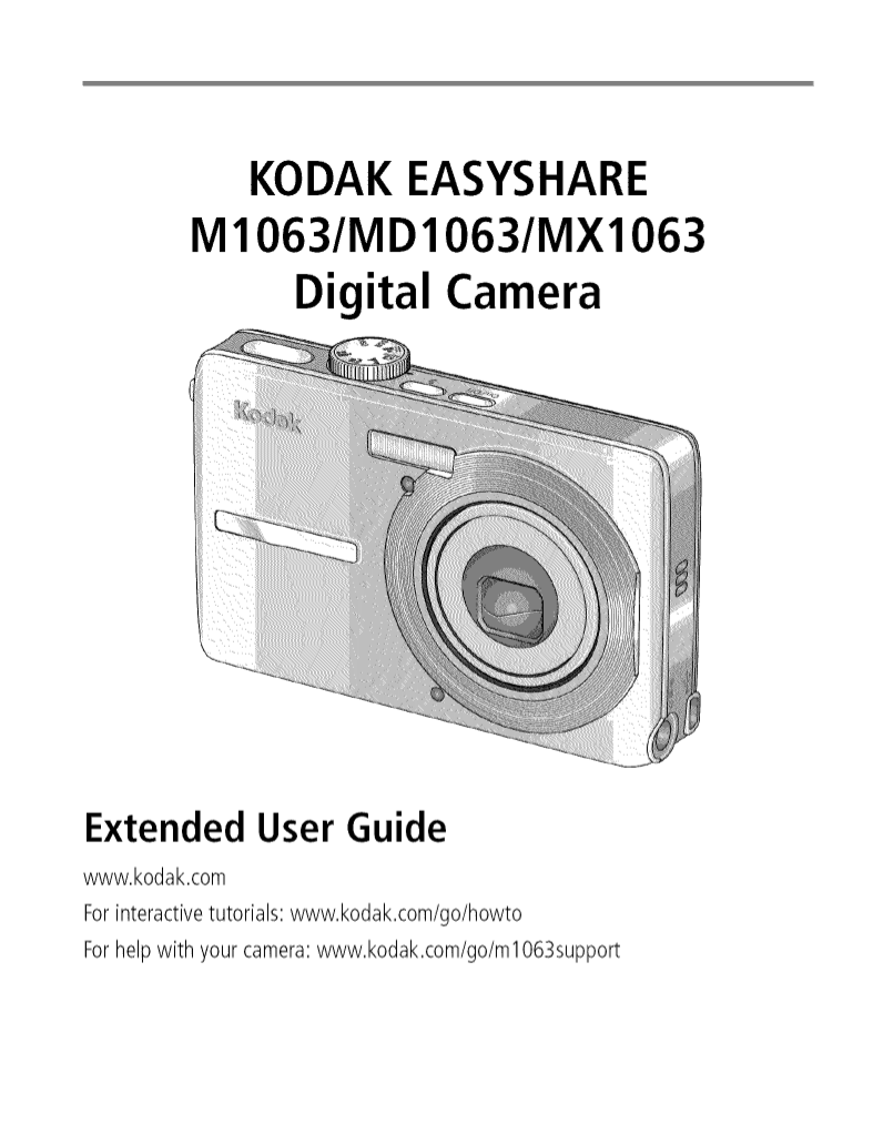 PDF manual for Kodak Digital Camera EasyShare M1063