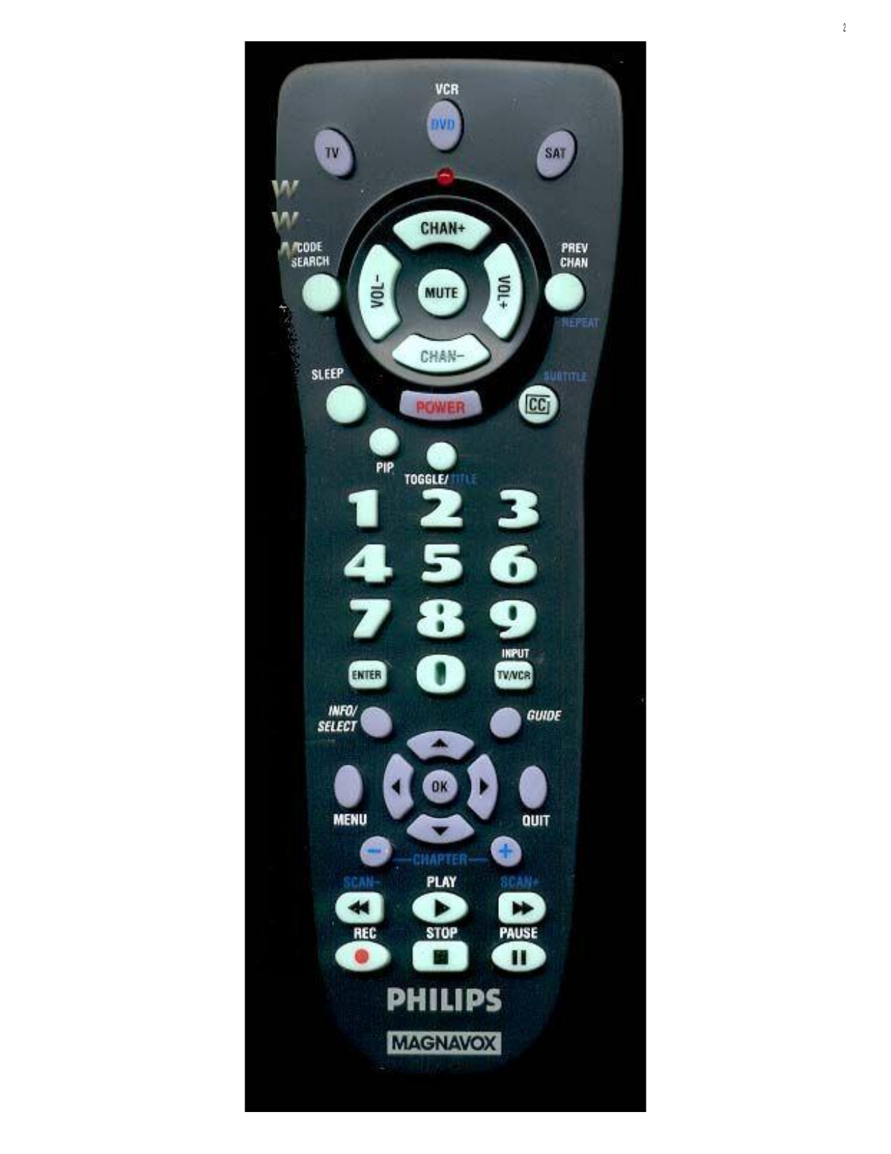 ... Philips Remote Control PM435 pdf page preview ...