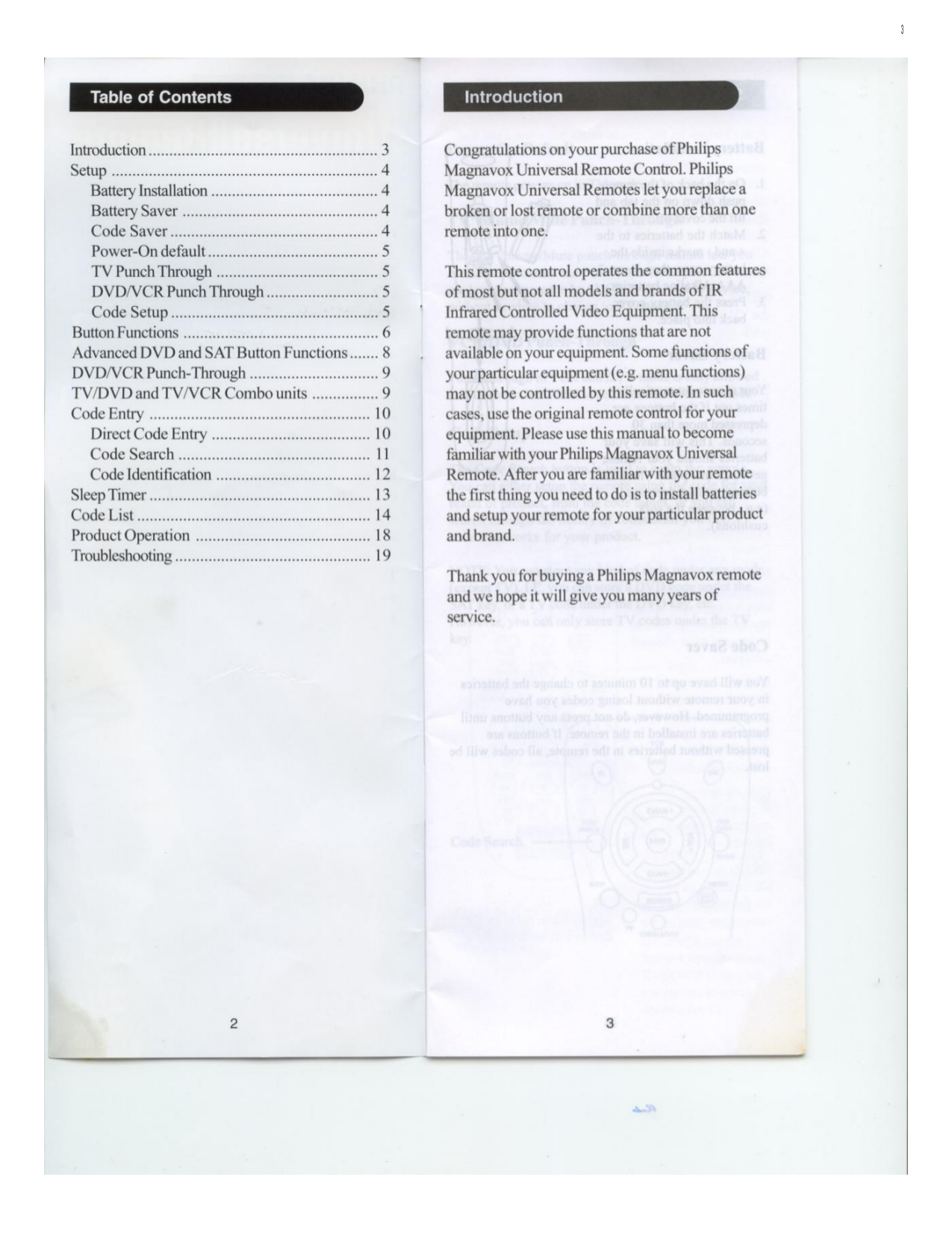 ... Philips Remote Control PM435 pdf page preview ...