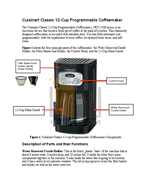 Cuisinart Coffee Maker Dcc 2650 Manual