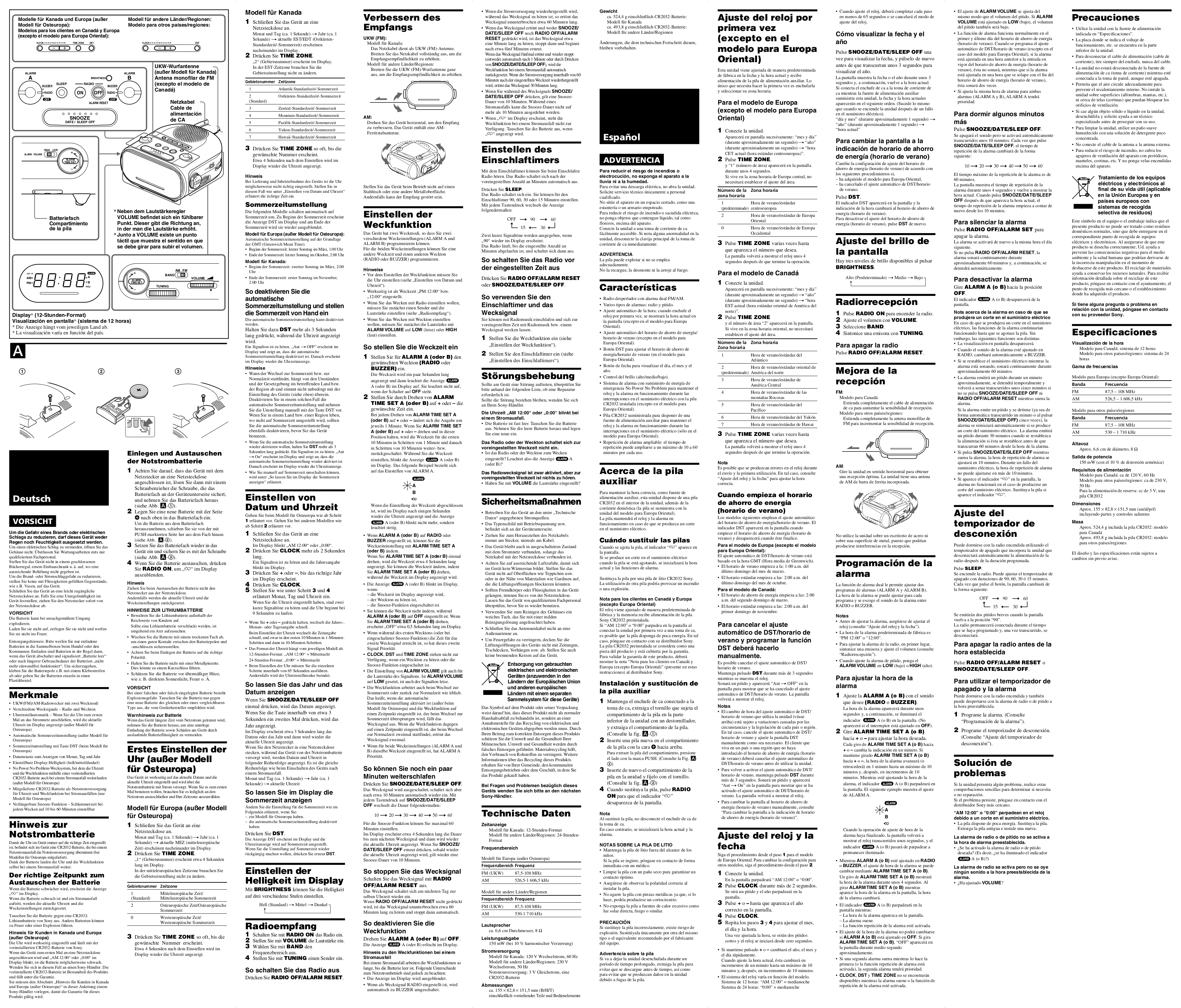 ... Sony Clock Radio ICF-C318 pdf page preview