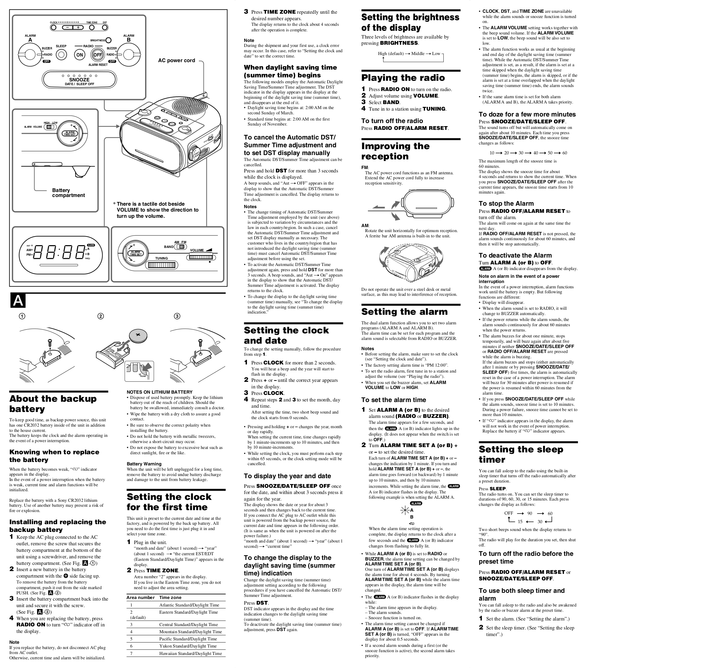 ... Sony Clock Radio ICF-C318 pdf page preview