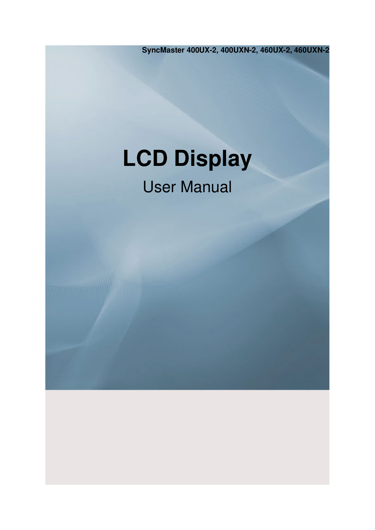 pdf for Samsung TV SyncMaster 460UX manual