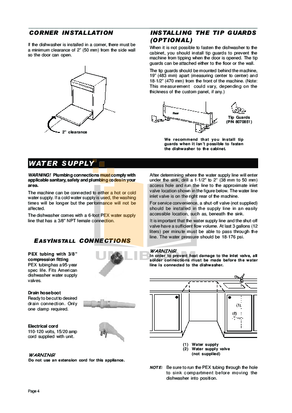 PDF manual for Asko Dishwasher D3120