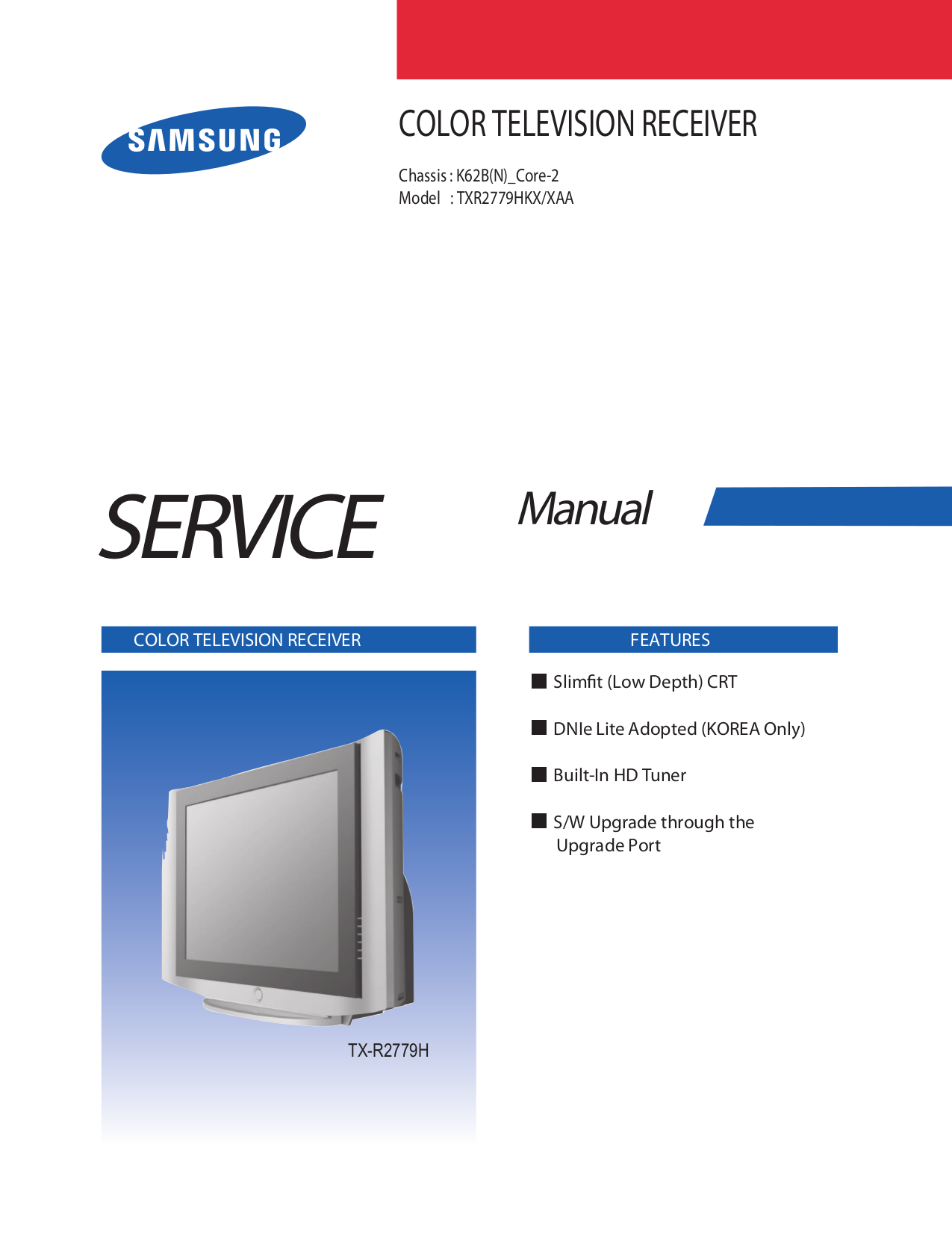 Samsung TV TX-R2779H pdf page preview