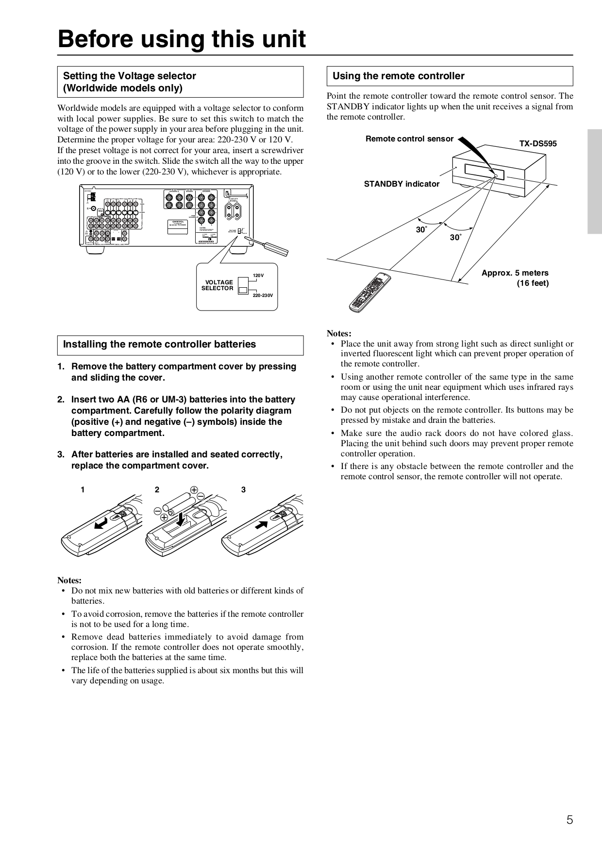 ... Onkyo Receiver TX-DS595 pdf page preview ...