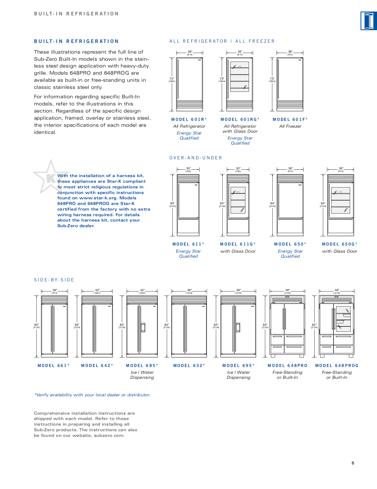 PDF manual for Wolf Refrigerator SubZero 685