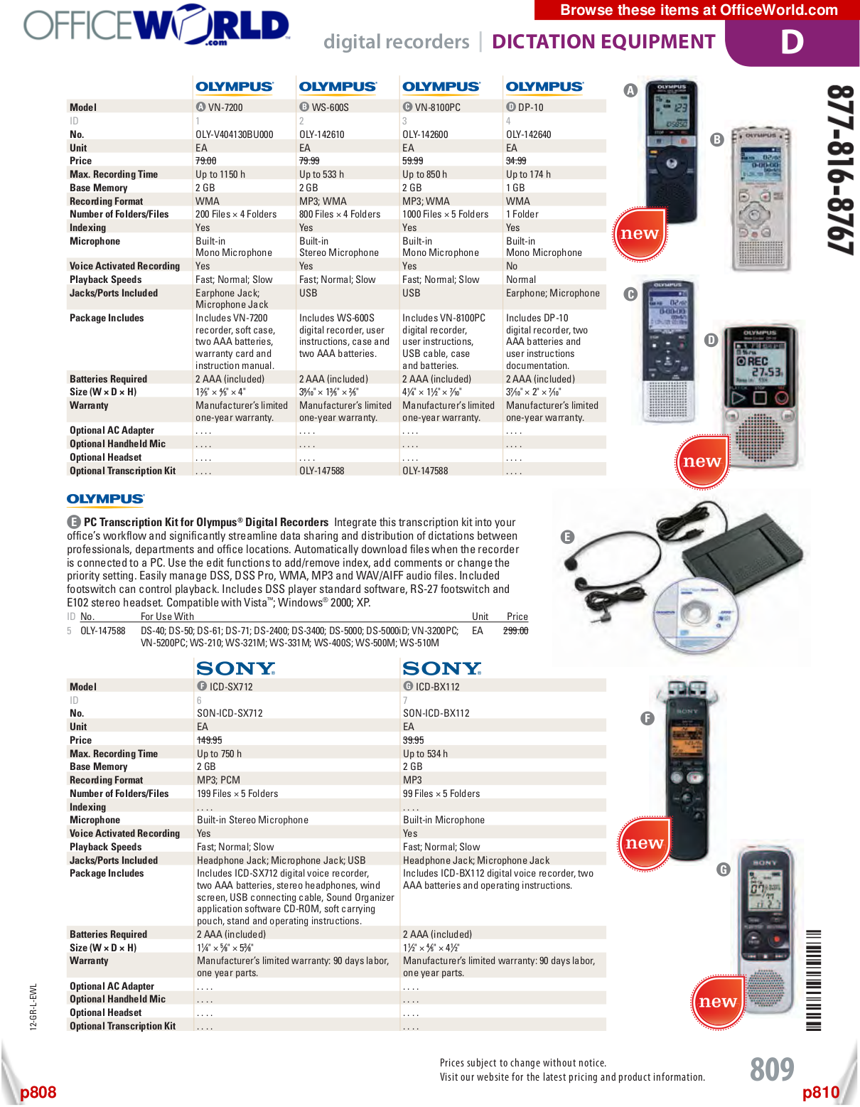 Download free pdf for Olympus WS510M Voice Recorder manual