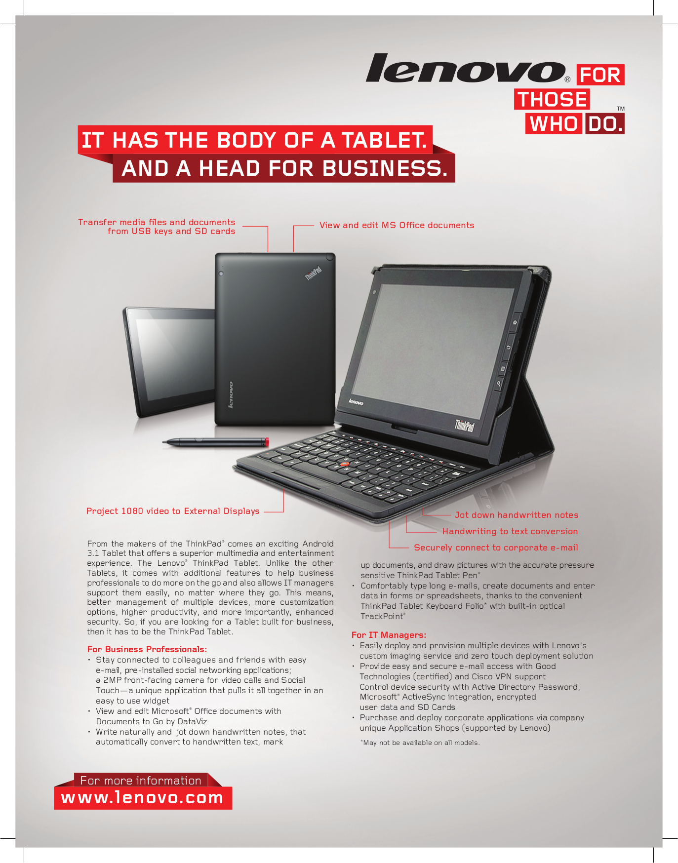 Lenovo 10 inch tablet manual