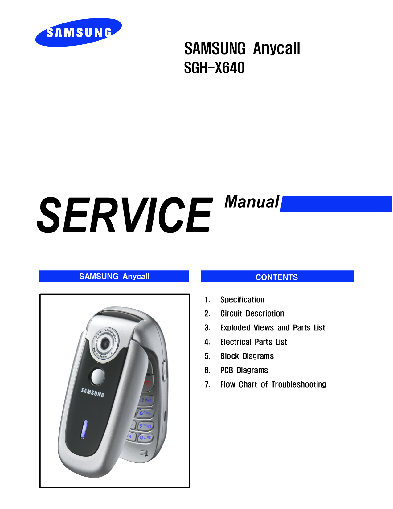 pdf for Samsung Cell Phone SGH-X400 manual