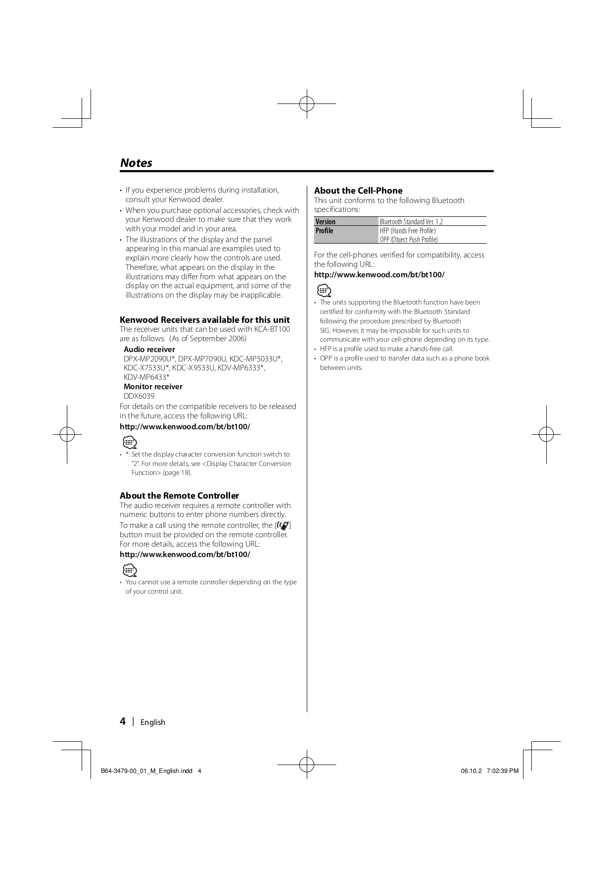 ... Kenwood Car Receiver DDX512 pdf page preview ...