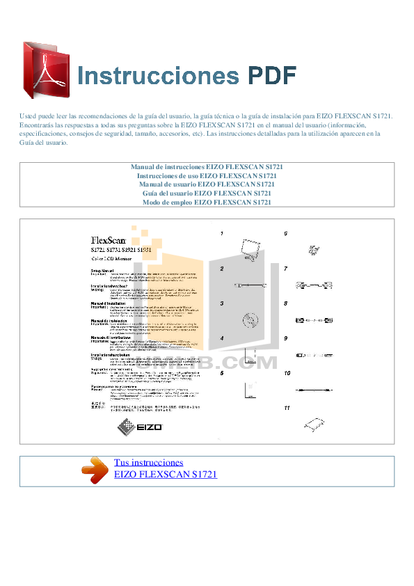 Pdf Manual For Eizo Monitor Flexscan S1721