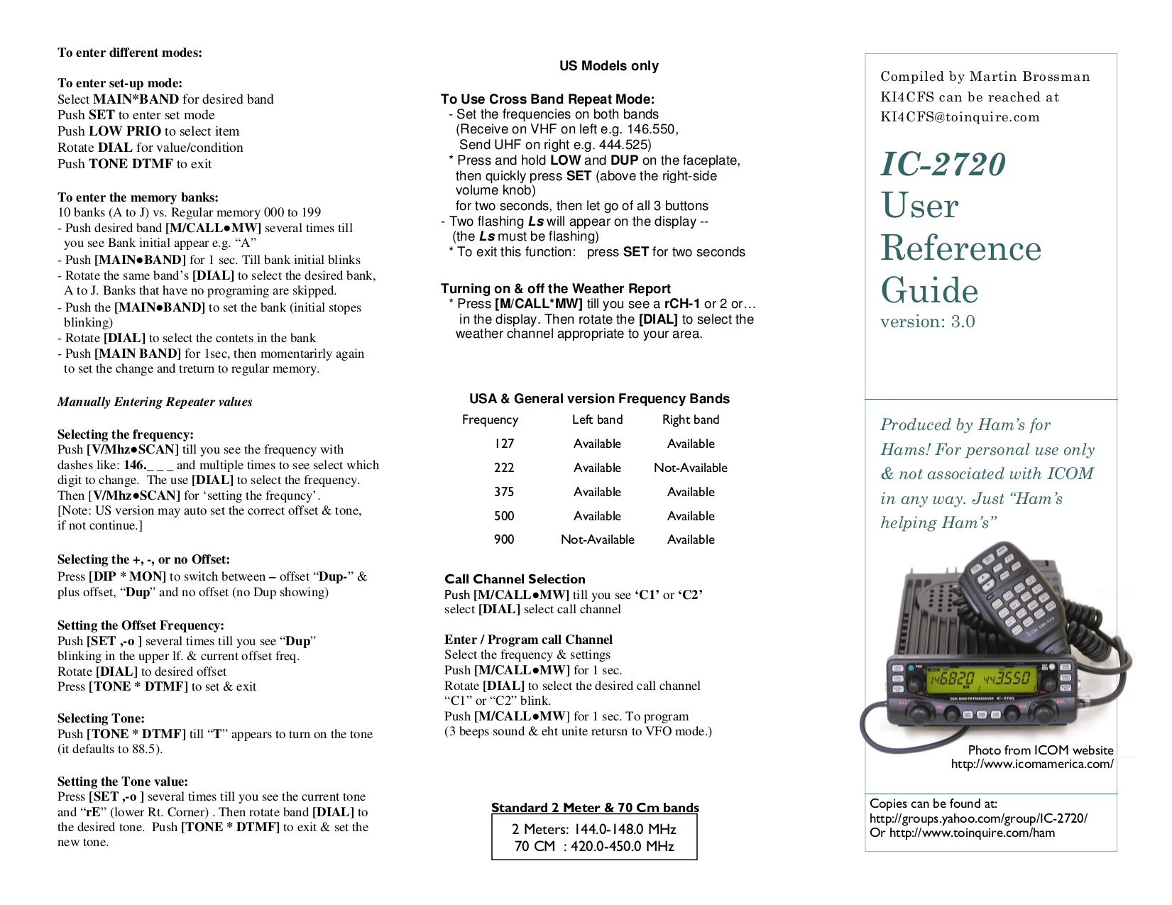 Array - download free pdf for icom ic 2720h 2 way radio manual rh umlib com
