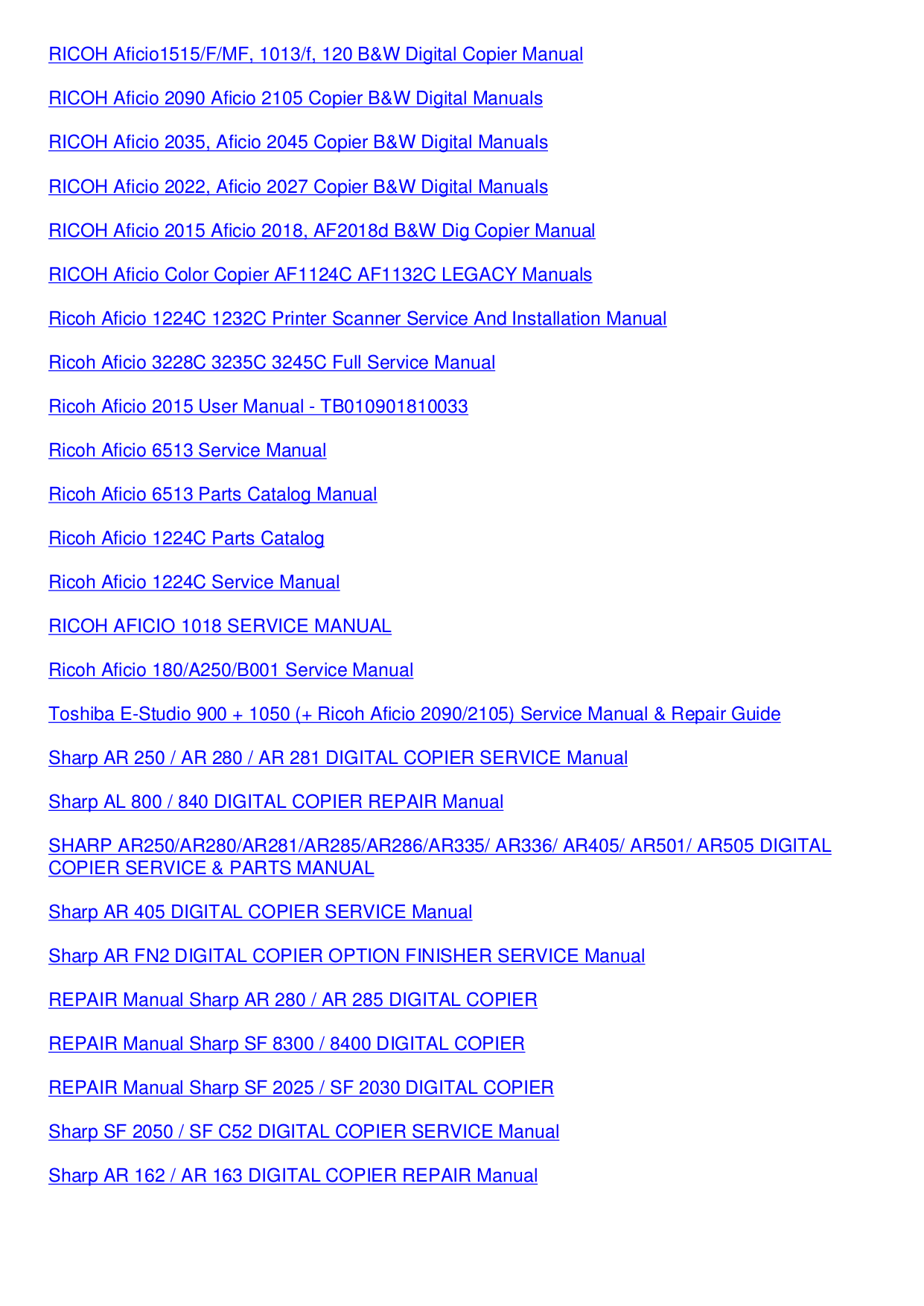 Ricoh Multifunction Printer Aficio 1013 pdf page preview .