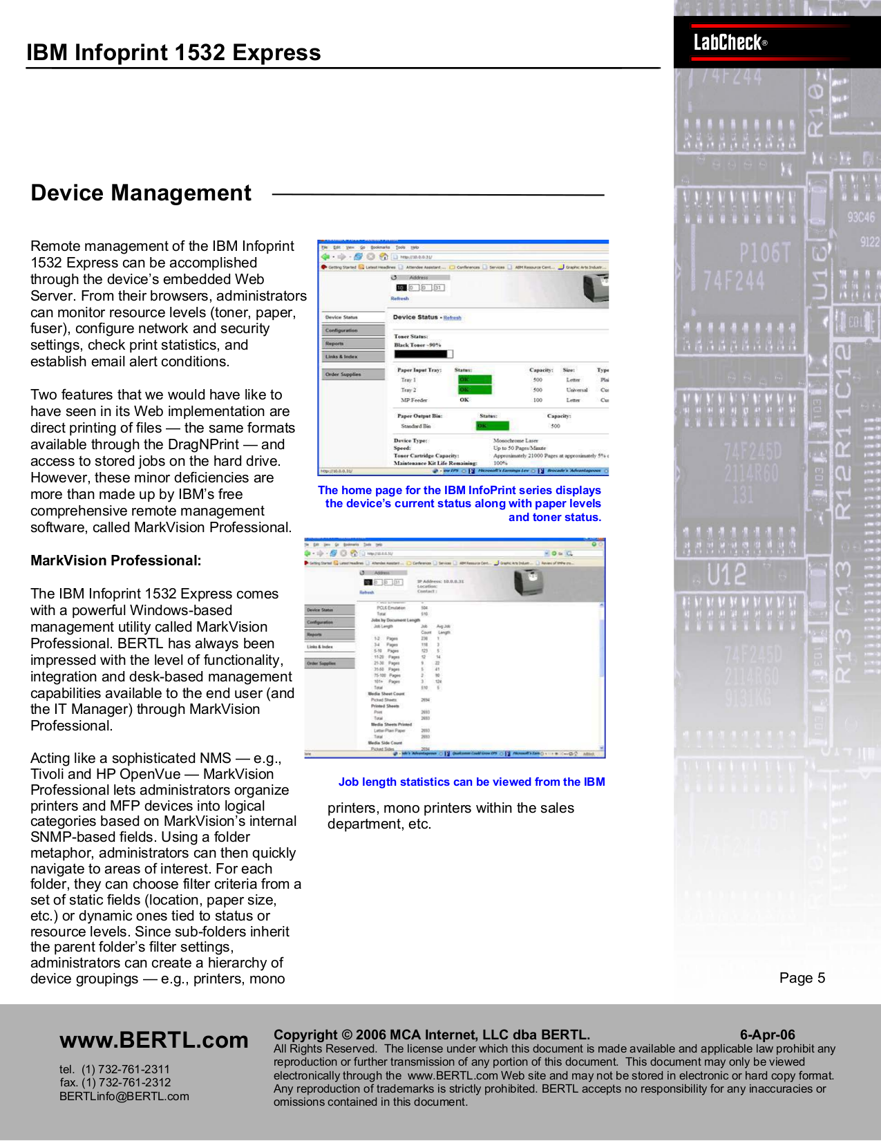PDF manual for IBM Printer InfoPrint 1532