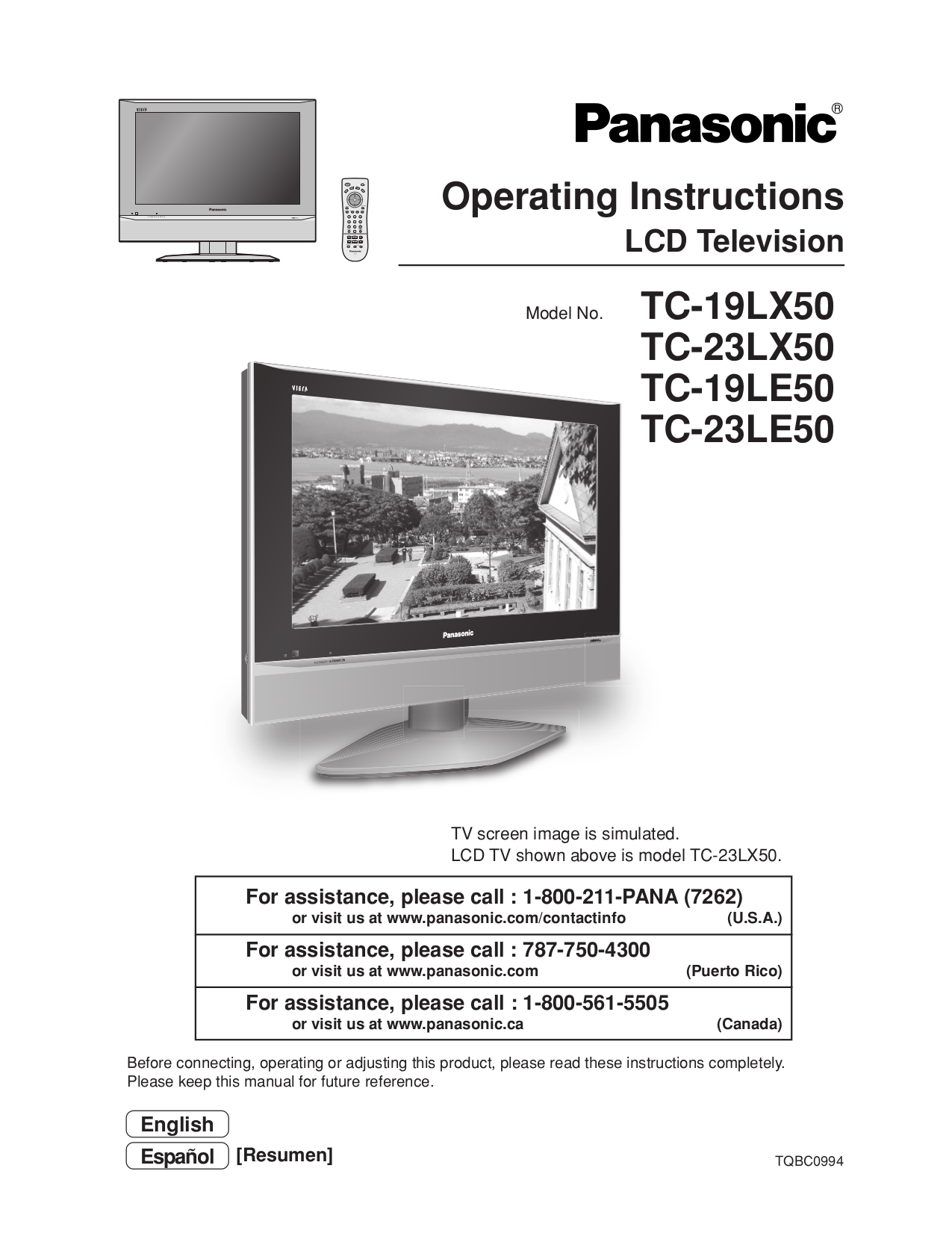 Panasonic tv manuals online