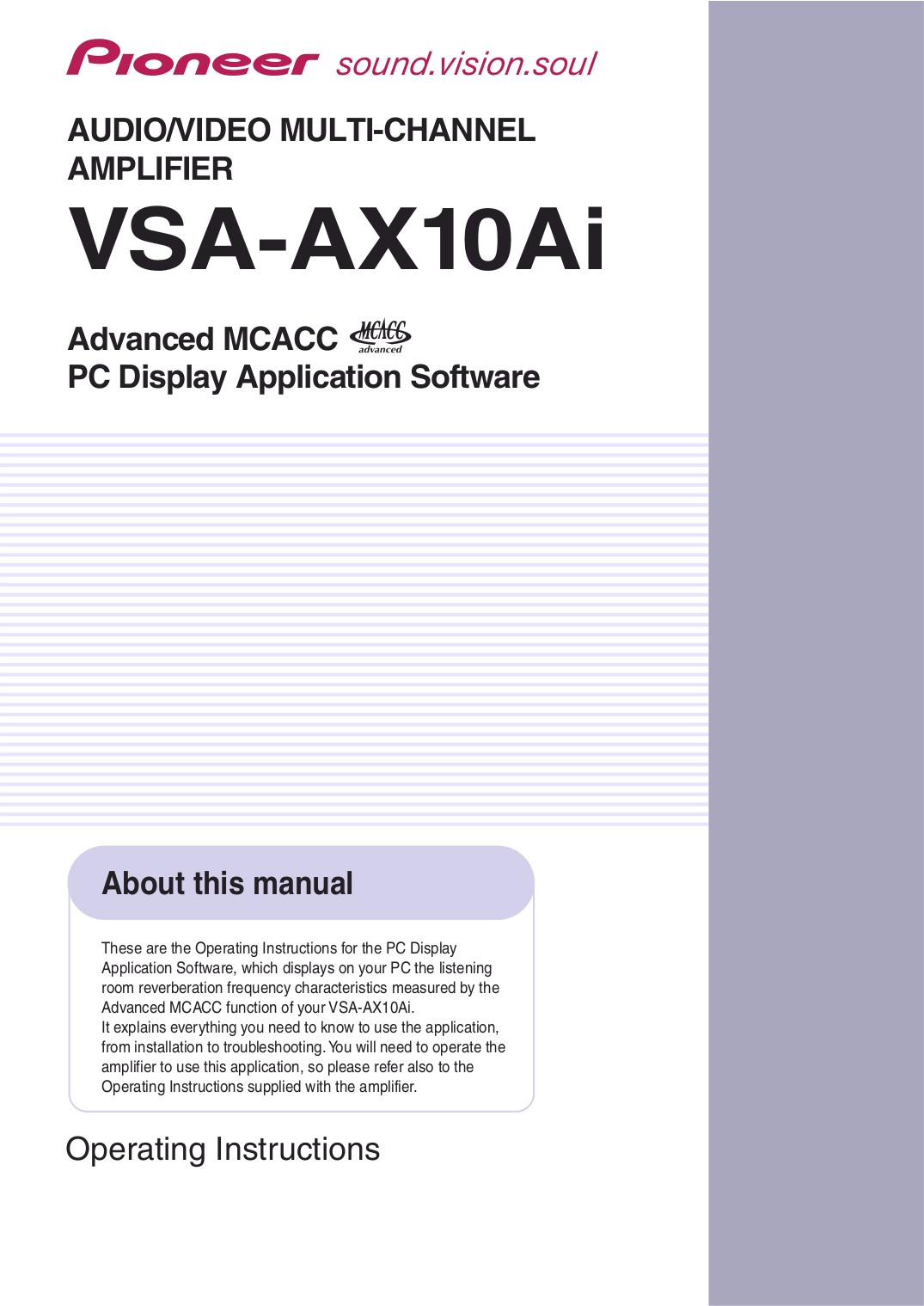 pdf for Pioneer Receiver VSX-59TXi manual
