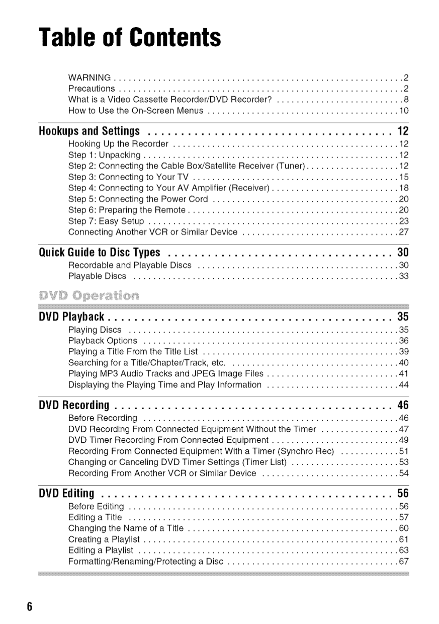 ... Sony DVD Players RDR-VX555 pdf page preview ...