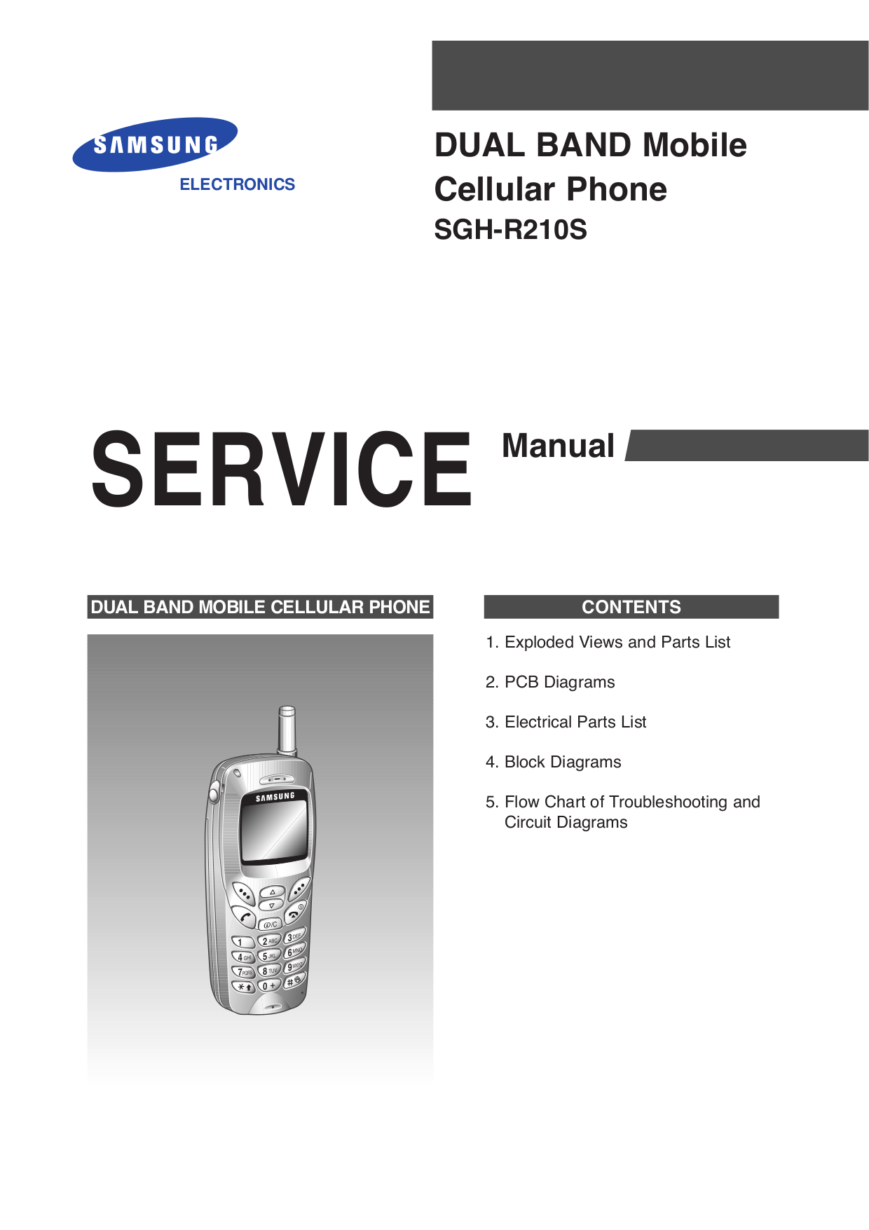 pdf for Samsung Cell Phone SGH-R210S manual