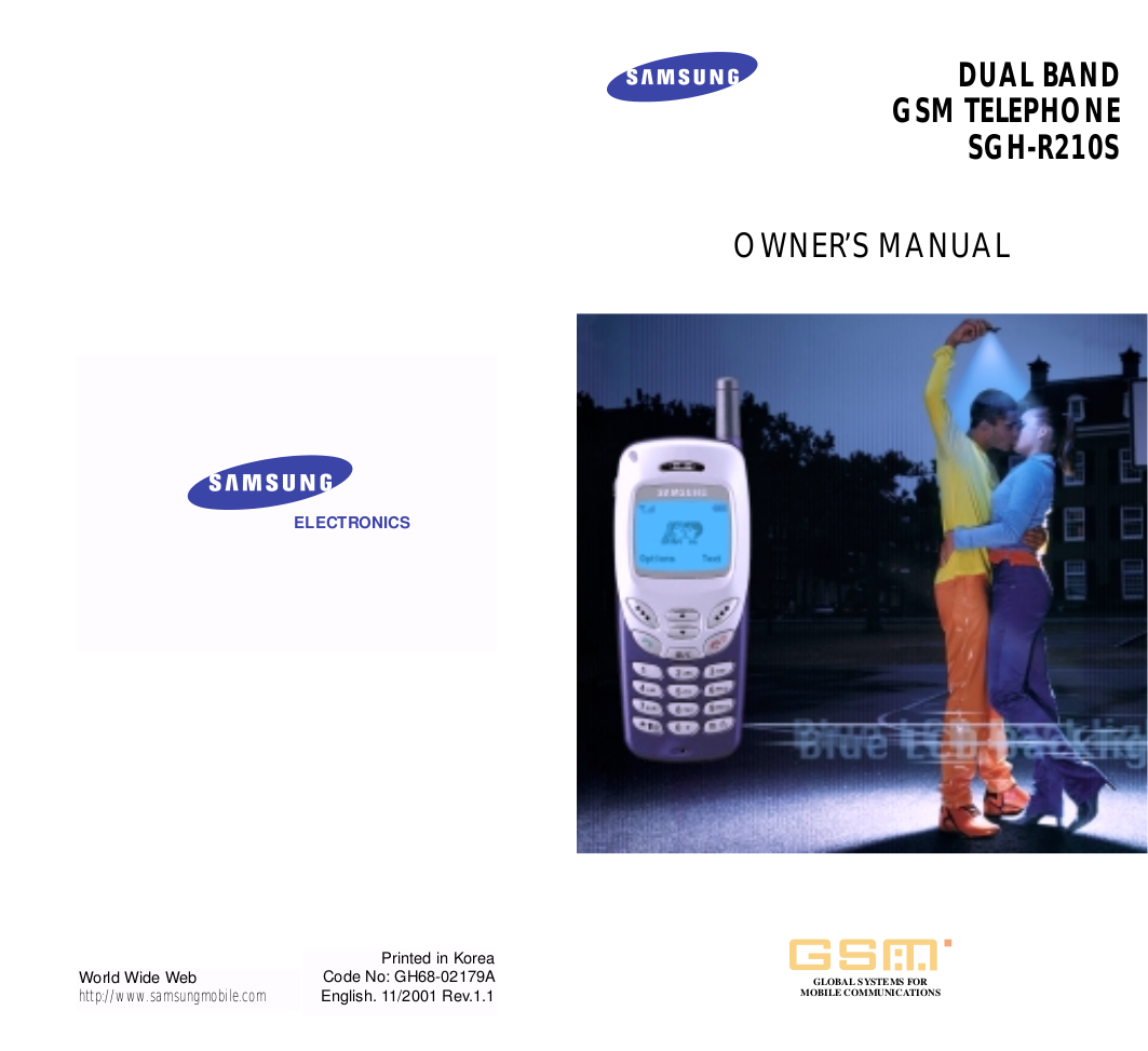 pdf for Samsung Cell Phone SGH-R210S manual