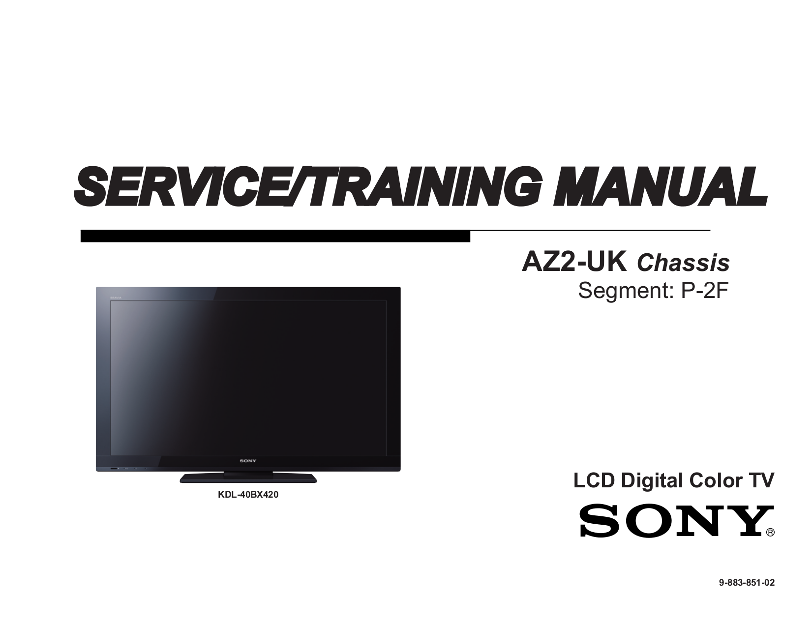 ... Sony LCD TV BRAVIA KDL-46BX420 pdf page preview ...