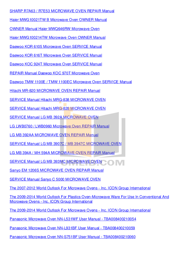 Pdf Manual For Daewoo Microwave Mcm980a Daewoo Microwave Mcm980a Pdf Page Preview