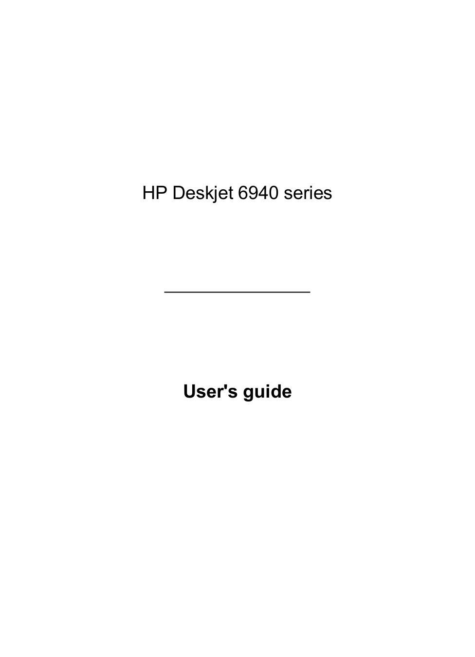 Hp Model 5940 Printer User Manual