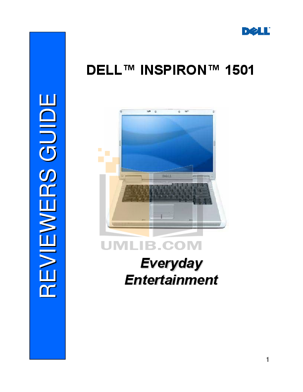 Download free pdf for Dell Inspiron 1501 Laptop manual