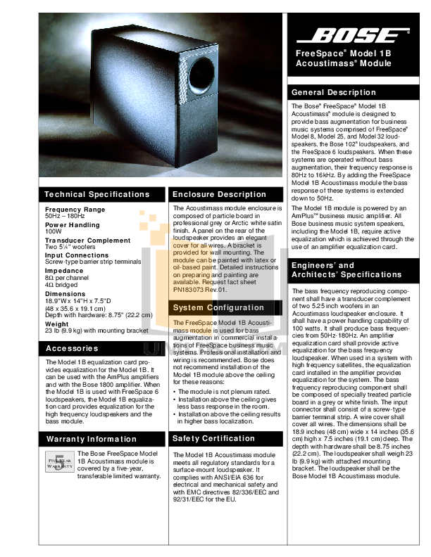 Download Free Pdf For Bose Free Space 51 Speaker Manual