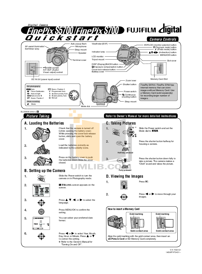 Download free pdf for fujifilm finepix s700 digital camera manual