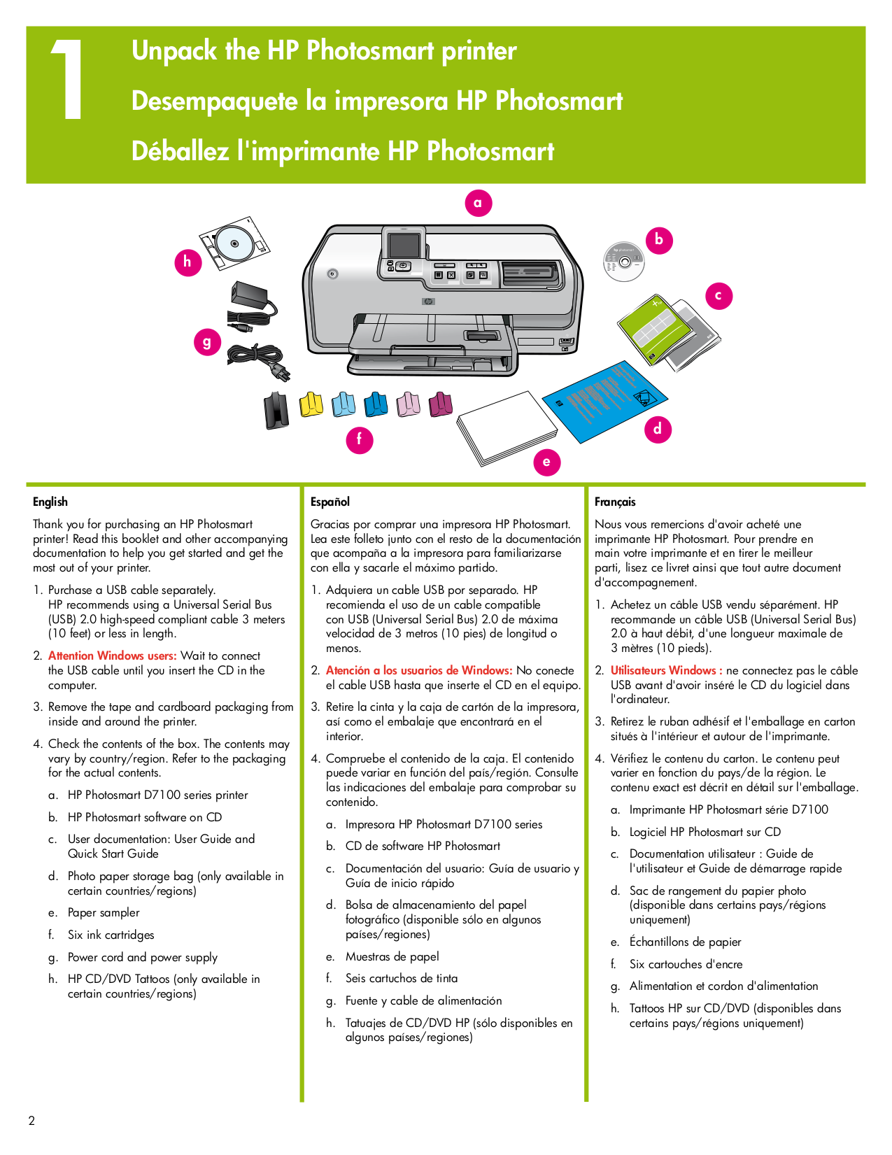 PDF manual for HP Printer Photosmart 7100