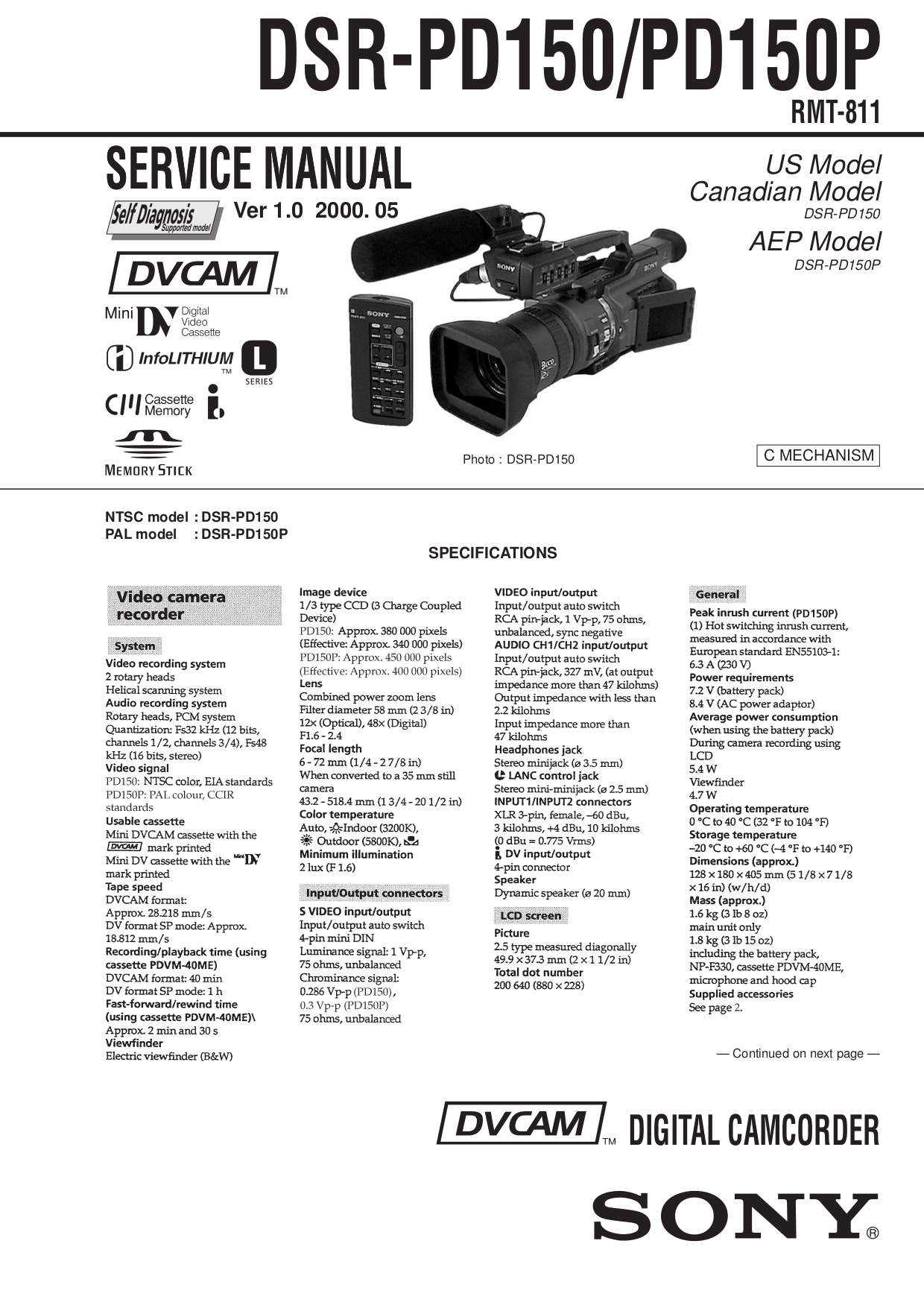 Pdf Manual For Sony Camcorders Dsr Pd