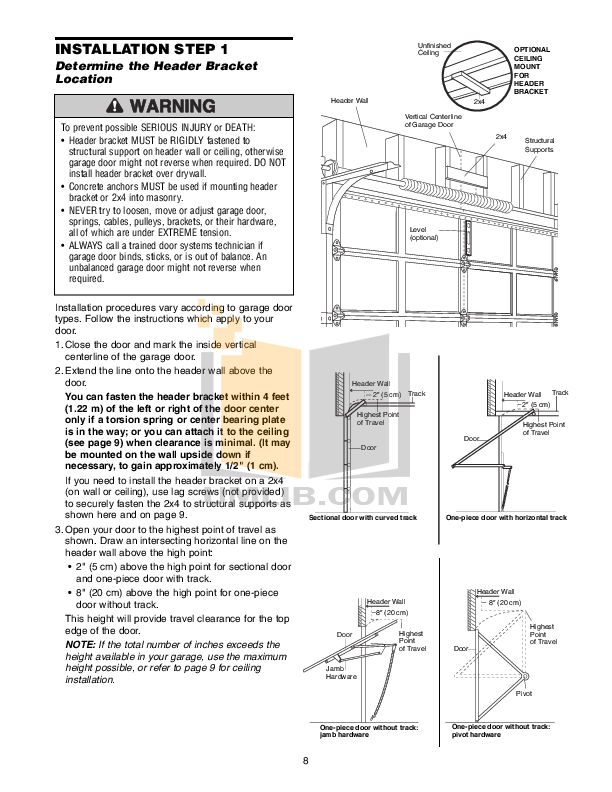 PDF manual for Chamberlain Other LiftMaster 1255-2R Garage Door Openers