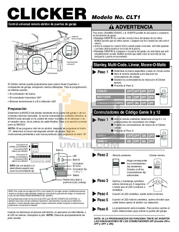 PDF manual for Chamberlain Other LiftMaster 1255-2R Garage Door Openers