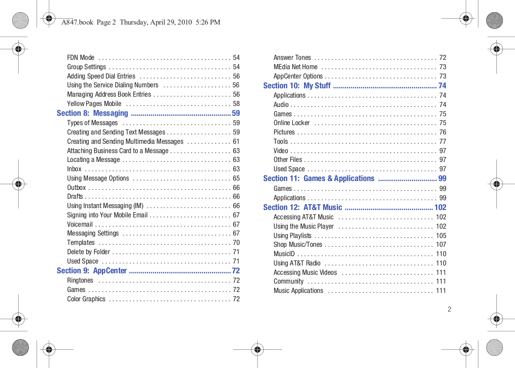 PDF manual for Samsung Cell Phone Wave 2 Pro