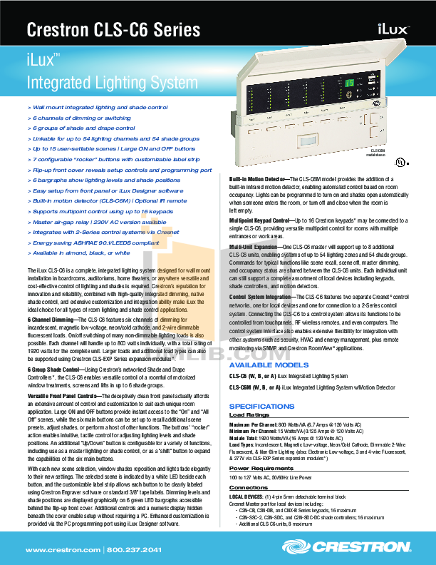 Pdf Manual For Crestron Other C2n Sdc Dc Shade And Drape Controller