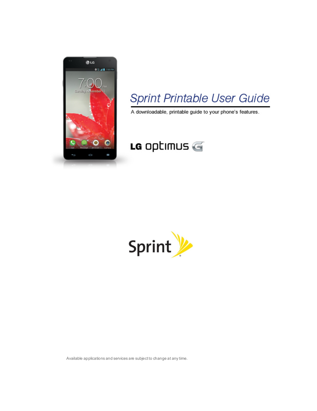 pdf for LG Cell Phone Optimus T manual