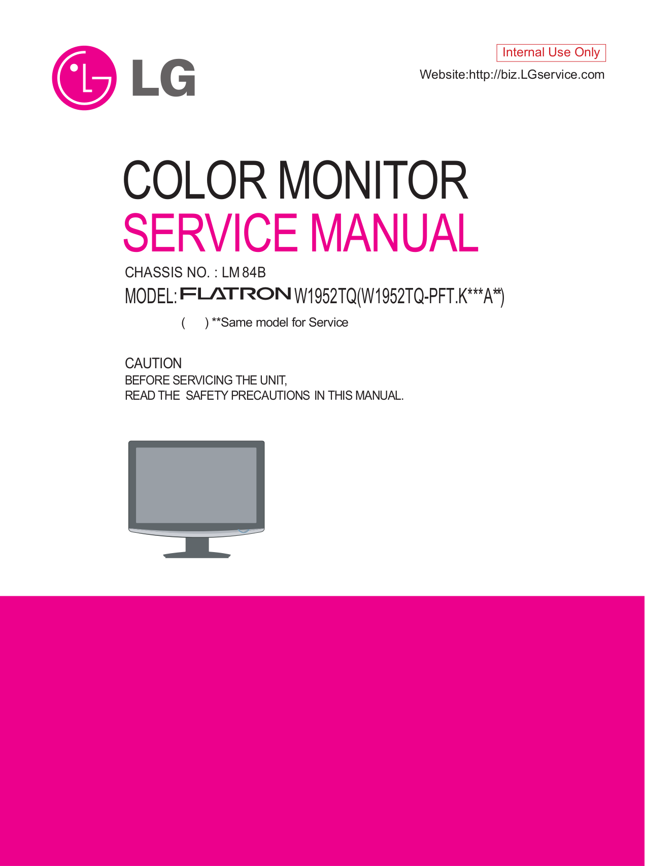 pdf for LG Monitor W1952TQ manual