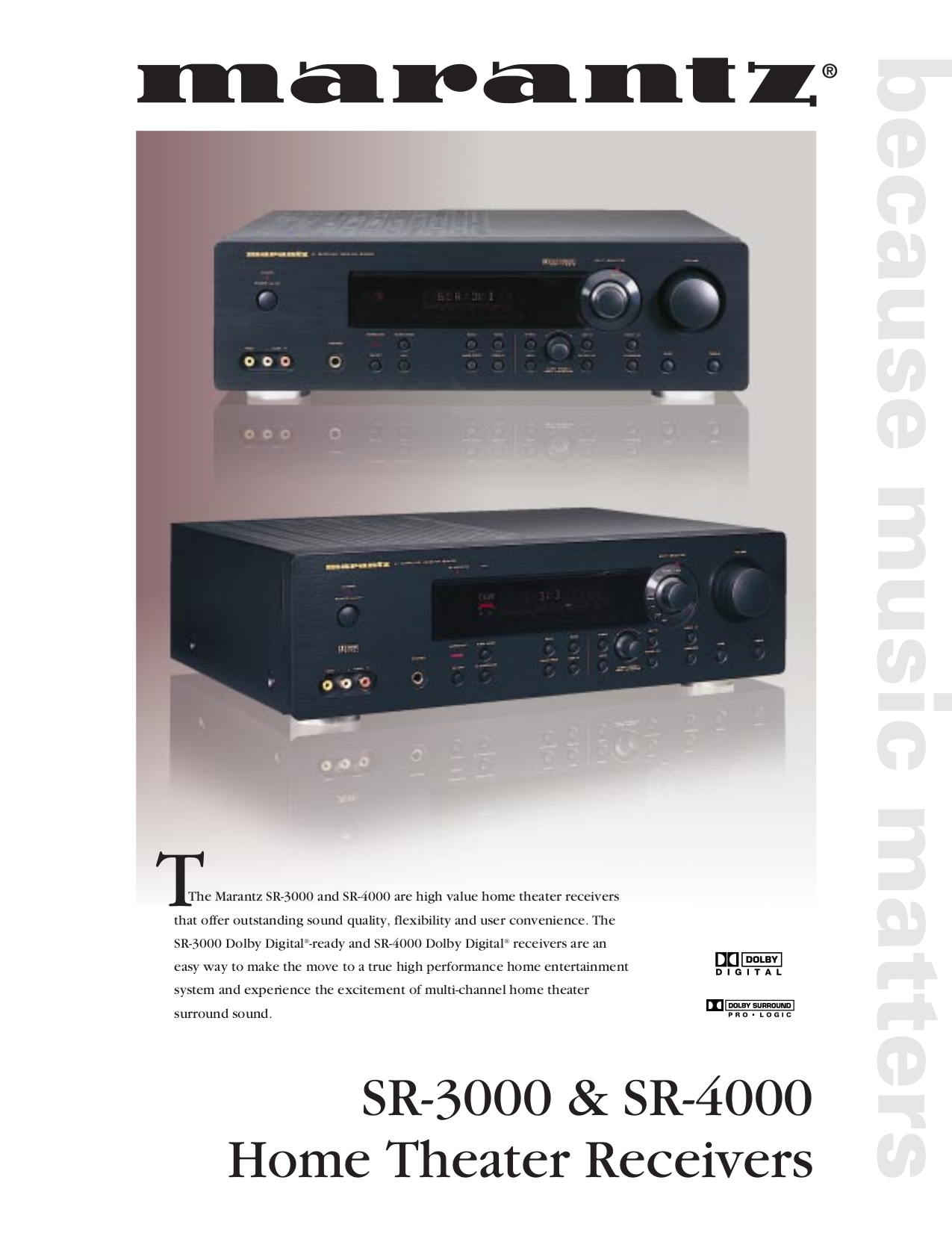 pdf for Marantz Receiver SR4000 manual