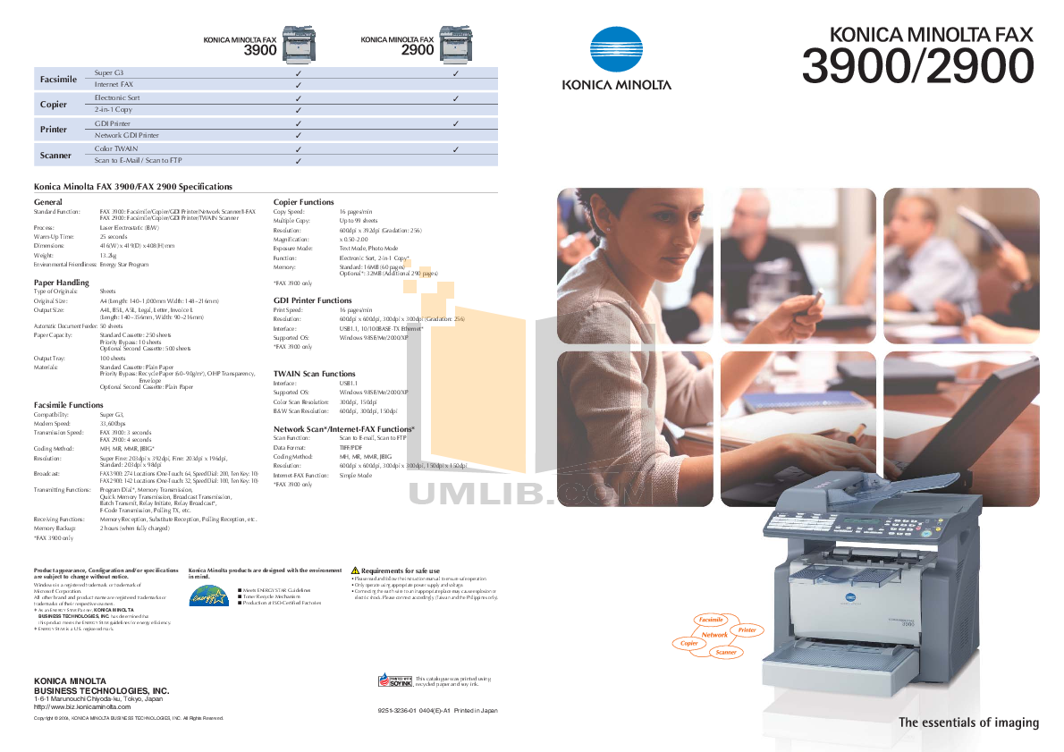 pdf for Brother Fax Machine FAX-2900 manual