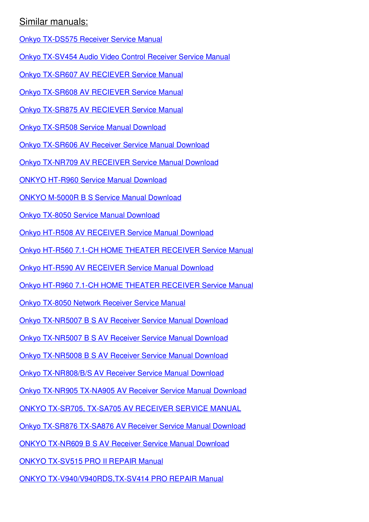 ... Onkyo Receiver TX-SR707 pdf page preview ...