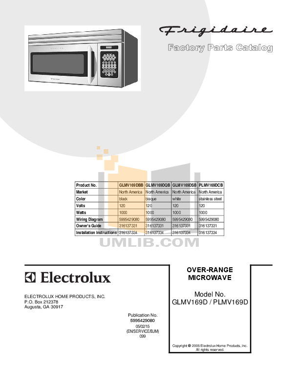 Free Pdf For Frigidaire Glmv169d Microwave Manual Pdf For Frigidaire Microwave Glmv169d Manual