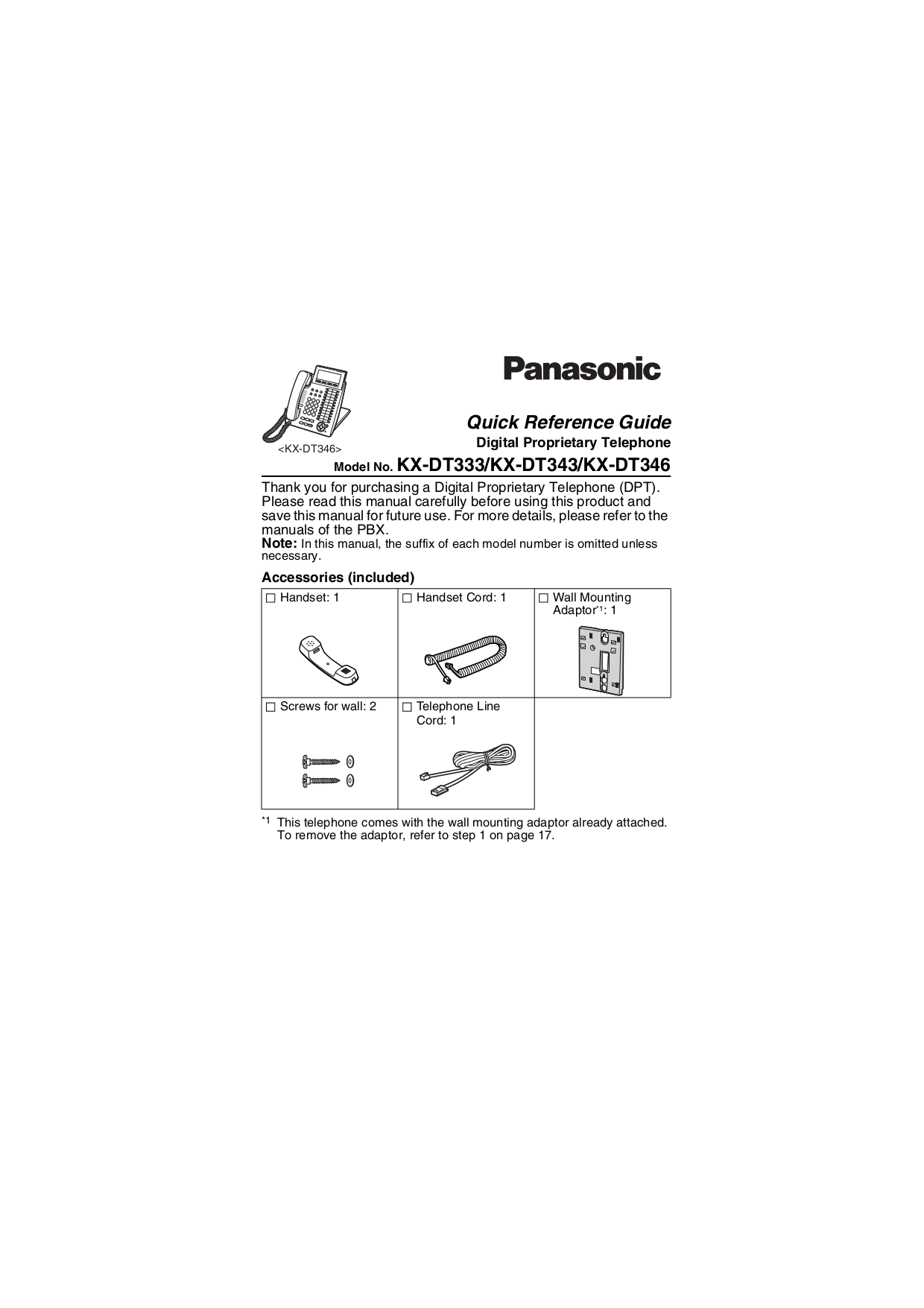 Panasonic Kx Dt Atursteel