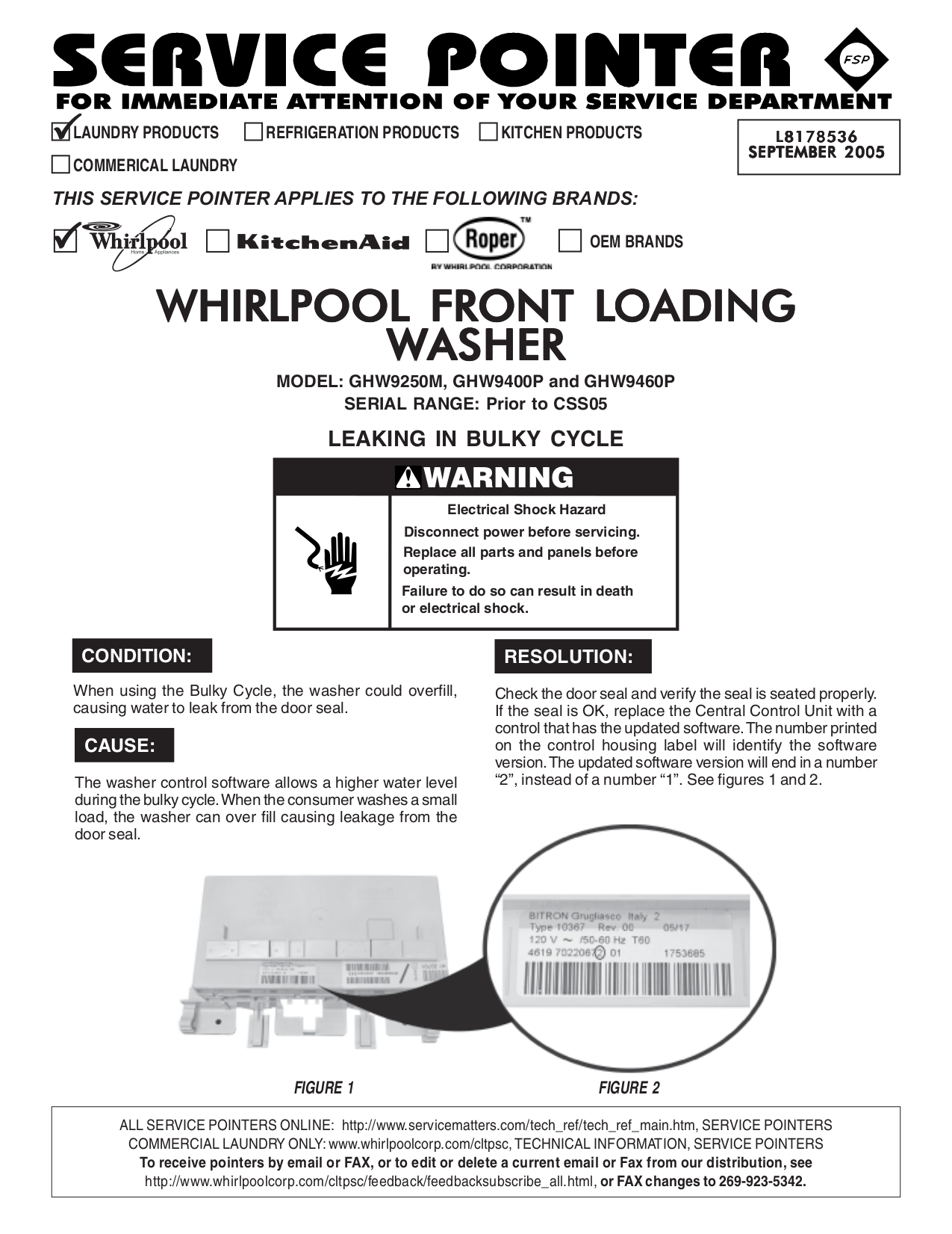 Download free pdf for Whirlpool GHW9400P Washer manual