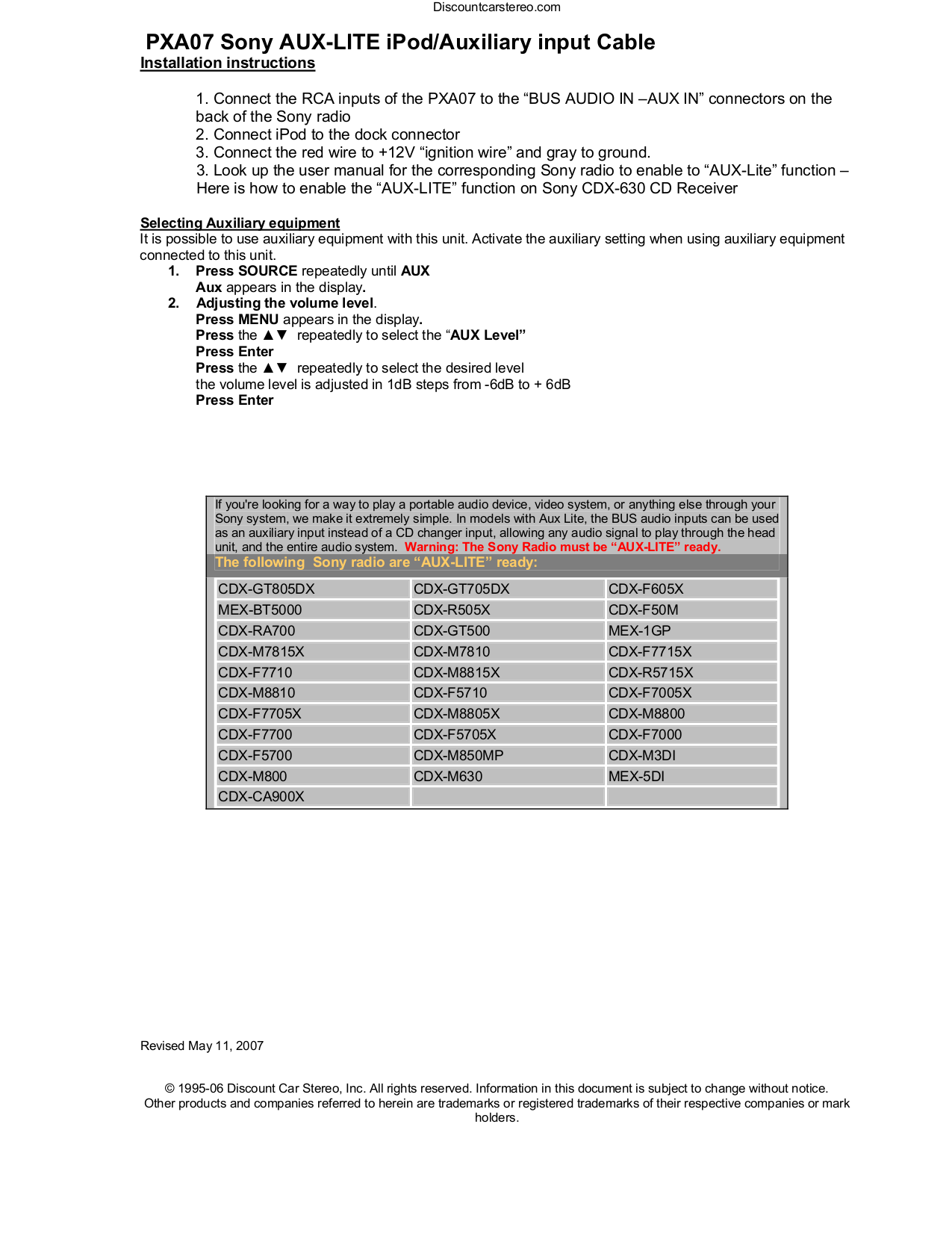 pdf manual for sony car receiver cdx m8815x rh umlib com